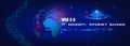 Web 3.0 Cyber background. New next generation internet network. Technological process information data exchange using internet. In