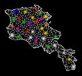Web 2D Map of Armenia with Shiny Light Spots