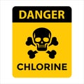 danger chlorine yellow sign Royalty Free Stock Photo