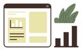 Web Dashboard and Bar Chart with Greenery Highlighting Data Visualization and Growth Royalty Free Stock Photo