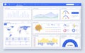 Web dashboard, great design for any site purposes. Business infographic template. Vector flat illustration. Dashboard