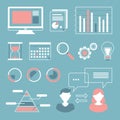Web data analysis summary vector illustration set collection