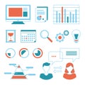 Web data analysis summary vector illustration set collection