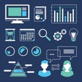 Web data analysis summary vector illustration set collection