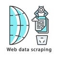 Web data scraping color icon