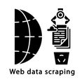 Web data scraping glyph icon Royalty Free Stock Photo