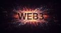 Web3 Decentralized Finance with Fiery Explosion and Futuristic Design