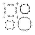 Decorative vintage frames set. hand drawn vector Royalty Free Stock Photo