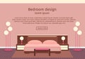 Web design banner of elegance bedroom interior with furniture.