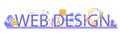 Web design web banner or landing page set. Interface and content Royalty Free Stock Photo