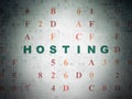 Web design concept: Hosting on Digital Data Paper background Royalty Free Stock Photo