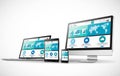 Web design concept with modern devices mockup Royalty Free Stock Photo