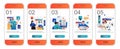 Web design concept onboarding screens for mobile app Royalty Free Stock Photo