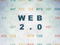 Web design concept: Web 2.0 on Digital Data Paper background Royalty Free Stock Photo