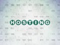 Web design concept: Hosting on Digital Data Paper background Royalty Free Stock Photo