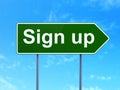 Web design concept: Sign Up on road sign background Royalty Free Stock Photo