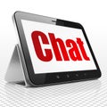 Web design concept: Tablet Computer with Chat on display Royalty Free Stock Photo
