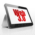Web design concept: Tablet Computer with Web 3.0 on display Royalty Free Stock Photo