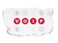 Web design concept: VOIP on Torn Paper background Royalty Free Stock Photo