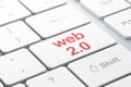 Web design concept: Web 2.0 on computer keyboard background Royalty Free Stock Photo