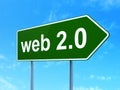 Web design concept: Web 2.0 on road sign background Royalty Free Stock Photo