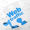 Web design concept: Web Traffic on puzzle background Royalty Free Stock Photo