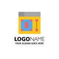 Web, Design, Designer, Tool Business Logo Template. Flat Color Royalty Free Stock Photo