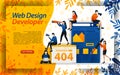 Web design developer. build a website. create website. improve network and coding, concept vector ilustration. can use for landing Royalty Free Stock Photo