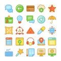 Web Design and Development Colored Vector Icons 4 Royalty Free Stock Photo