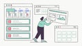 Web design and development process, website creation and UI UX vector design Generative AI Royalty Free Stock Photo