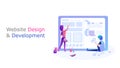 Web design and development. people create a design website Royalty Free Stock Photo