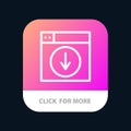 Web, Design, download, down, application Mobile App Button. Android and IOS Line Version