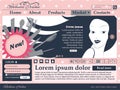 Web design elements in pink and black colors for the site of womens cosmetics. Template. Royalty Free Stock Photo