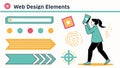 Web design elements set, interface and UI vector design Generative AI Royalty Free Stock Photo