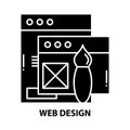 web design icon, black vector sign with editable strokes, concept illustration Royalty Free Stock Photo