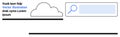 Search Bar Interface Design with Cloud Shape and Sample Text Elements for Web Applications Royalty Free Stock Photo