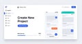 Web Design Interface with Project Creation Screen Royalty Free Stock Photo