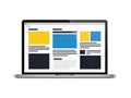 Web design layout displayed on laptop screen isolated on white background Royalty Free Stock Photo