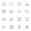 Web design line icons collection. Aesthetics, Usability, User Experience, Navigation, Accessibility, Mobile Royalty Free Stock Photo