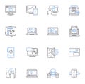 Web design line icons collection. Interface, Layout, Content, Typography, Navigation, Graphics, Responsive vector and Royalty Free Stock Photo