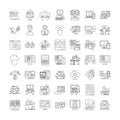 Web design linear icons, signs, symbols vector line illustration set Royalty Free Stock Photo