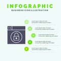 Web, Design, Lock Solid Icon Infographics 5 Steps Presentation Background Royalty Free Stock Photo