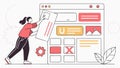 Web design process illustration, website development and digital creation vector design Generative AI Royalty Free Stock Photo