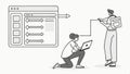 Web design process, website development, UI design, and digital workflow vector design Generative AI Royalty Free Stock Photo
