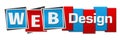 Web Design Red Blue Squares Stripes Horizontal Royalty Free Stock Photo