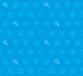 Web Design Seamless Pattern on blue background with line icons Royalty Free Stock Photo