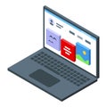 Web design software displaying user interface elements on laptop screen Royalty Free Stock Photo