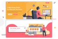 Web design studio landing pages set. Creative website design, prototyping and usability. Flat vector illustration with