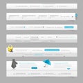 Web design template navigation elements with icons