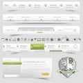 Web design template navigation set with icons set Royalty Free Stock Photo